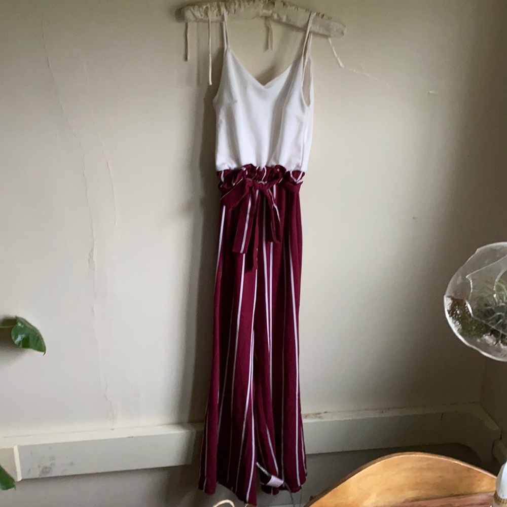 Blue Rain red and white jumpsuit XXS